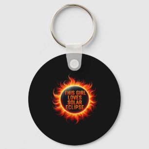 This Funny Loves Solar Eclipse Totality Solar Keychain