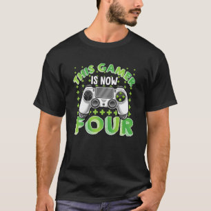 This Gamer Is Now Four Video Games Funny Birthday T-Shirt