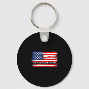 This Ggy Won't Be Quiet Funny Flag Keychain