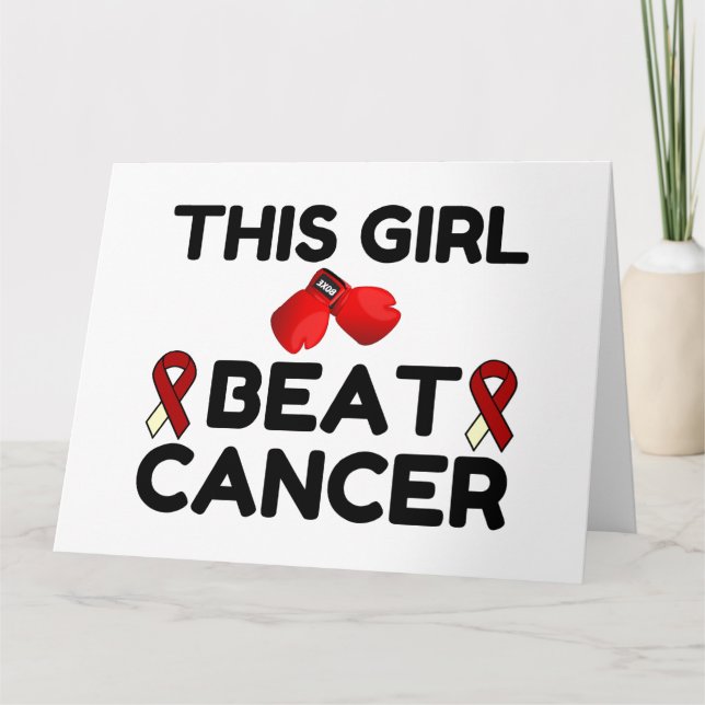 THIS GIRL BEAT CANCER THANK YOU CARD (Front)