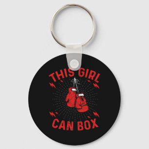 This Girl Can Box, Boxer Boxing Vintage Design  Keychain