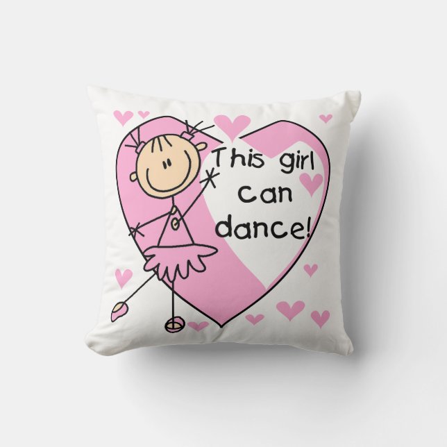This Girl Can Dance T-shirts and Gifts Throw Pillow (Front)
