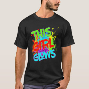 This Girl Glows Colourful Birthday Party Women Kid T-Shirt