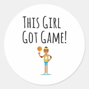 This Girl Got Game  Classic Round Sticker