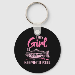 This Girl Is Keepin' It Reel Fishing Funny  Keychain