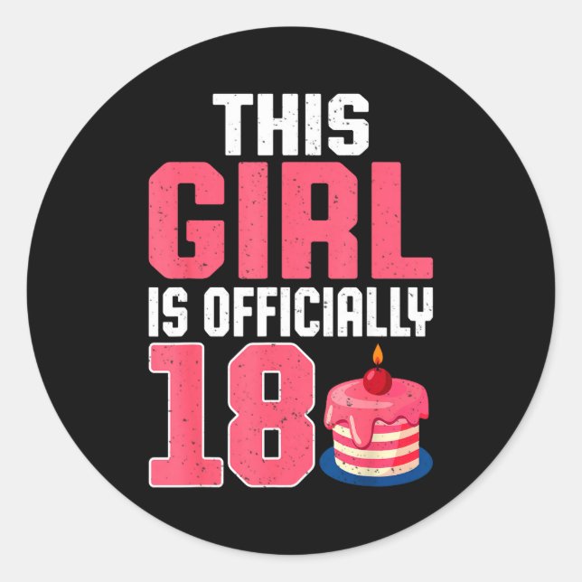 This Girl Is Ly 18 Years Old 18th Birthday Party  Classic Round Sticker (Front)