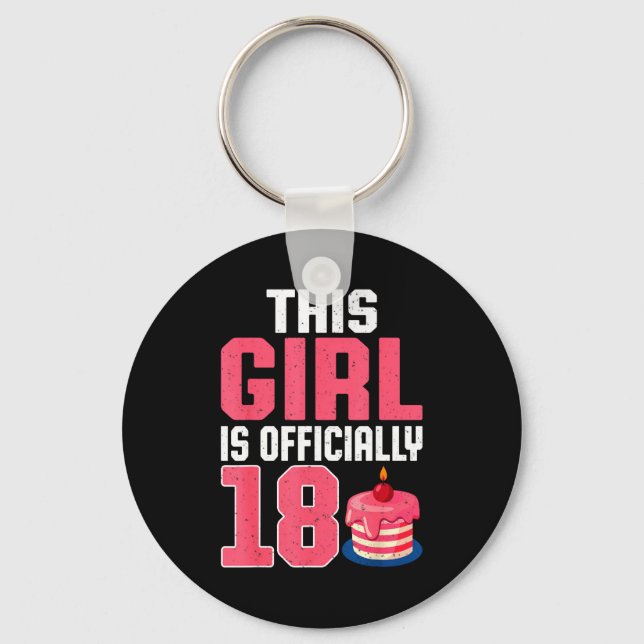 This Girl Is Ly 18 Years Old 18th Birthday Party  Keychain (Front)