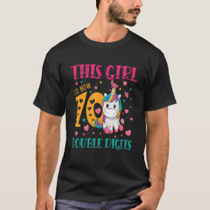 This Girl Is Now 10 Double Digits 10th Birthday Gi T-Shirt
