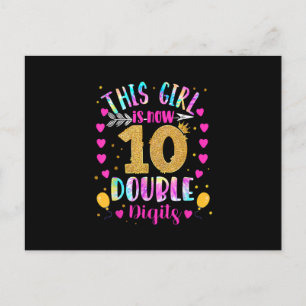 This Girl Is Now 10 Double Digits Tie Dye Postcard