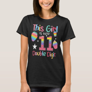 This Girl Is Now 11 Double Digit Pop It 11th Birth T-Shirt