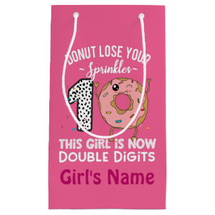 This Girl is Now Double Digits 10th Birthday Dough Small Gift Bag