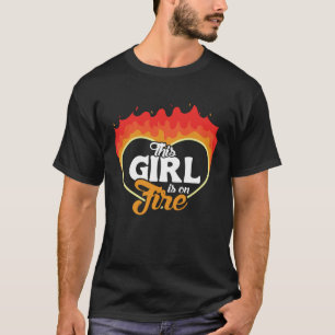 This Girl Is On Fire Heart Emancipation Women Pow T-Shirt