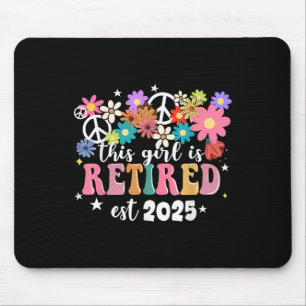 This Girl Is Retired 2025 Retro Shirt Floral Retir Mouse Pad