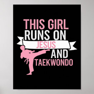 This Girl Jesus Taekwondo Woman Religion Karate Poster