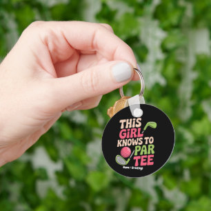This Girl Knows How To Par Funny Golf Playing Gift Keychain