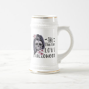 This Girl Love Halloween Beer Stein