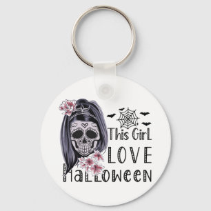 This Girl Love Halloween Keychain