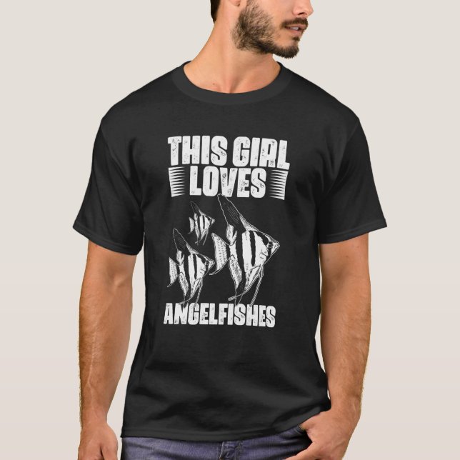 This Girl Loves Awesome Aquarium Angelfish Keeper  T-Shirt (Front)