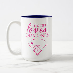 This Girl Loves Diamonds Baseball/Softball Mug