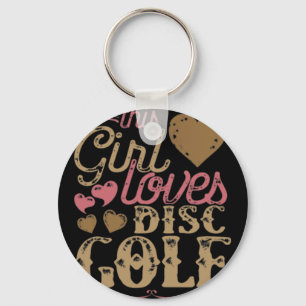 This Girl Loves Disc Golf  Keychain