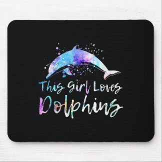 This Girl Loves Dolphins Dolphin Lover Quote Vinta Mouse Pad