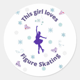 This Girl Loves Figure Skating  Classic Round Sticker