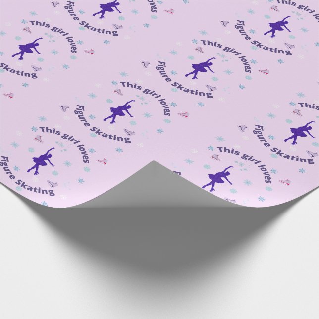 This Girl Loves Figure Skating   Wrapping Paper (Corner)