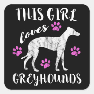 This Girl Loves Greyhounds Italian Greyhound Dog Square Sticker