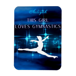 This Girl Loves Gymnastics Black, Blue, White  Magnet