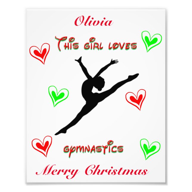 This Girl Loves Gymnastics Christmas Photo Print (Front)