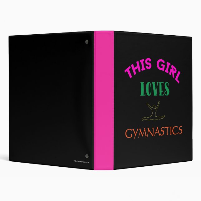 This Girl Loves Gymnastics Gymnast Quote Binder (Background)