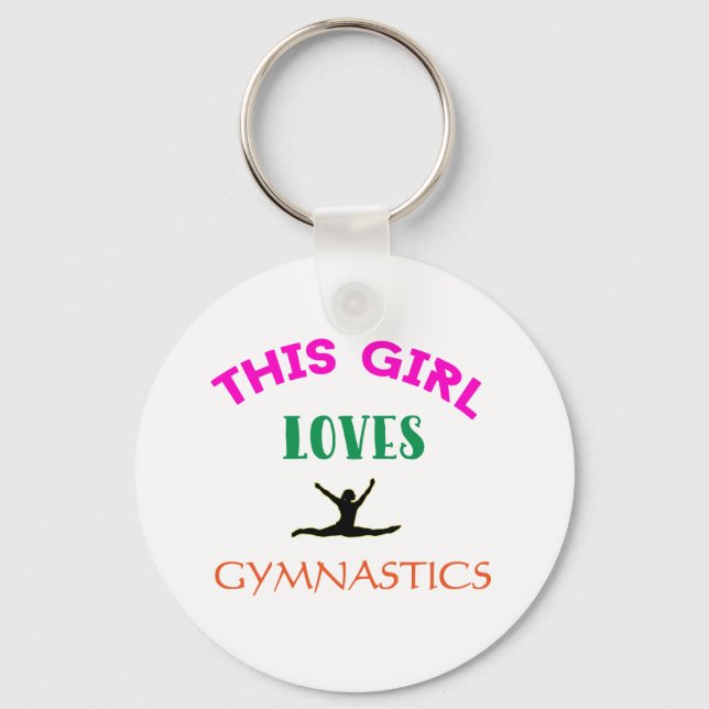This Girl Loves Gymnastics Gymnast Quote Keychain (Front)
