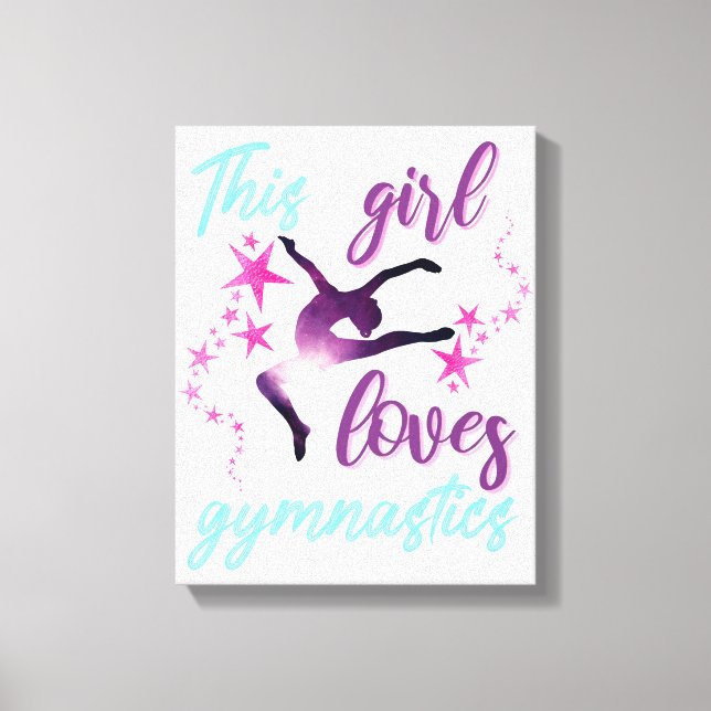 This Girl Loves Gymnastics Stars Leap Canvas Print (Front)