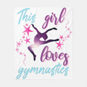 This Girl Loves Gymnastics Stars Leap Fleece Blanket