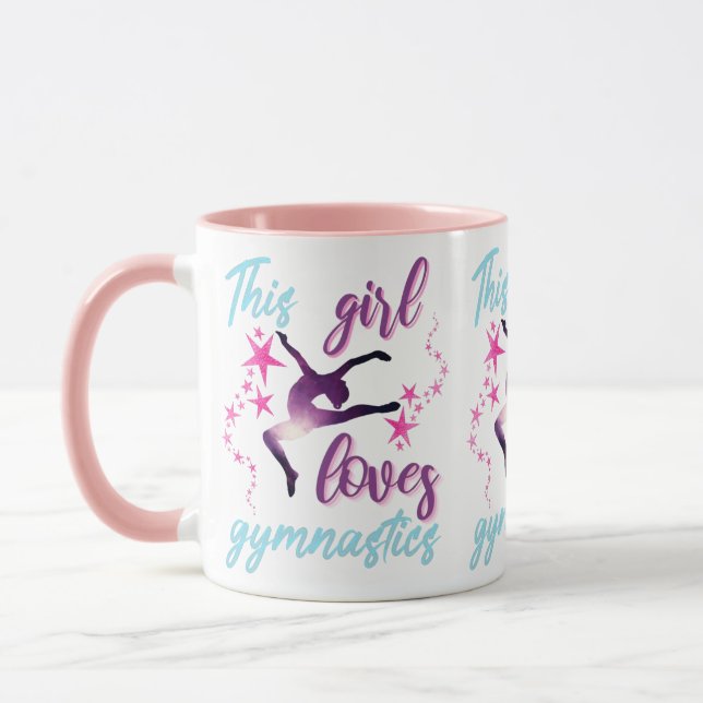 This Girl Loves Gymnastics Stars Leap Mug (Left)