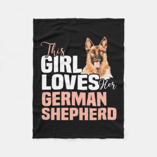 This Girl Loves Her German Shepherd Fleece Blanket