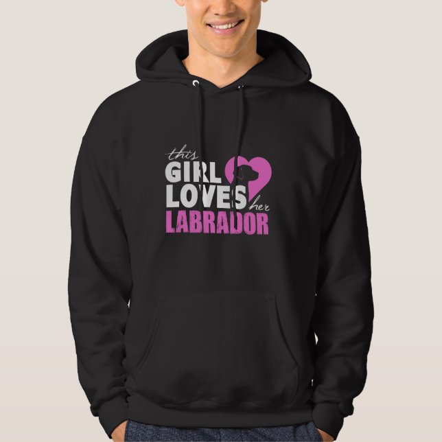This Girl Loves Her Labrador Men's Basic Hooded Hoodie (Front)
