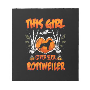 This Girl Loves Her Rottweiler Dog Halloween Notepad
