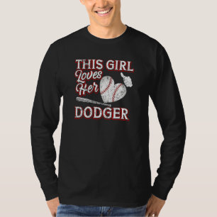 This Girl loves his Dodger Gloves Pitcher Pitch Ca T-Shirt
