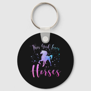 This Girl Loves Horses Equestrian Horseback Riding Keychain