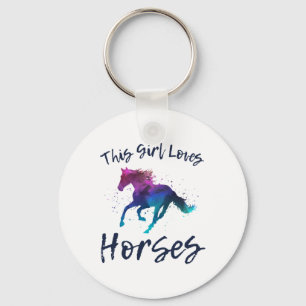 This Girl Loves Horses Equestrian Rider Horseback  Keychain