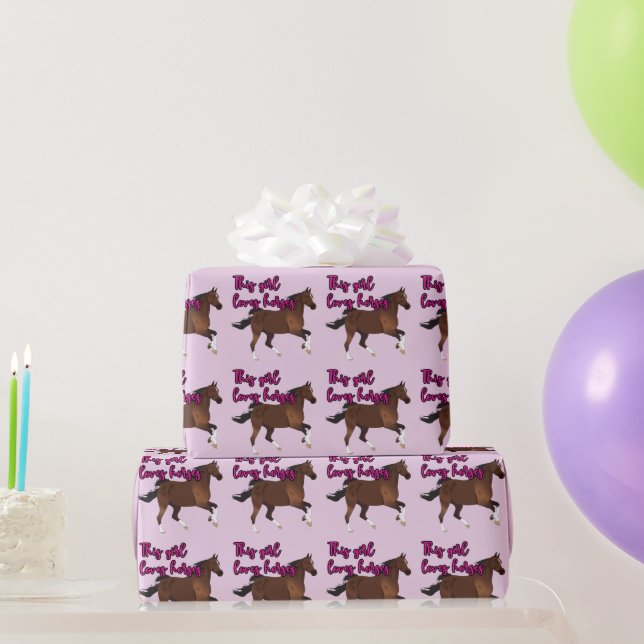 This Girl Loves Horses Wrapping Paper (Party Gifts)