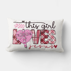 This Girl Loves Jesus Lumbar Pillow