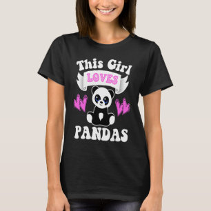 THIS GIRL LOVES PANDAS Panda Quote Cute Graphic T-Shirt