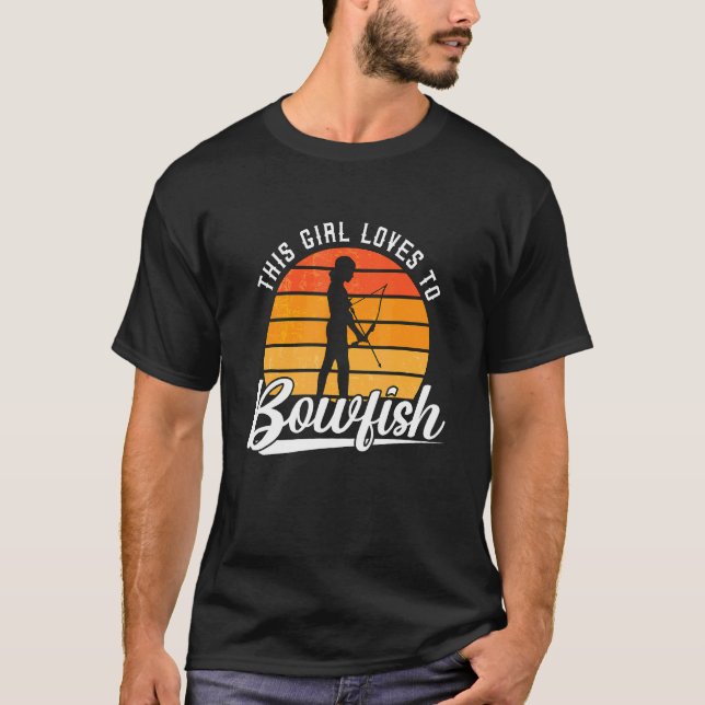 This Girl Loves Retro Fish Hunting Bow Fisherman B T-Shirt (Front)