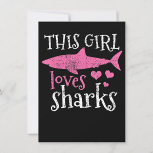 This Girl Loves Sharks - Cute Shark Gifts Invitation