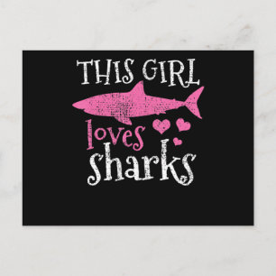 This Girl Loves Sharks - Cute Shark Gifts Invitation Postcard