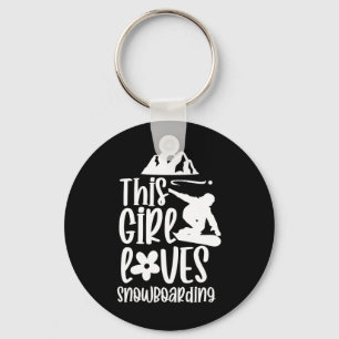 This Girl Loves Snowboarding Lover Snowboard Snowb Keychain