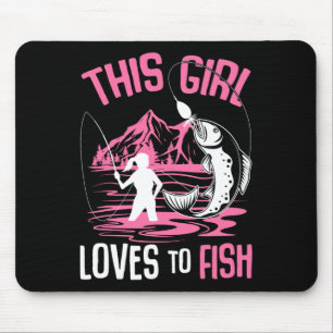 This Girl Loves To Fish Fishing Girls  Mouse Pad
