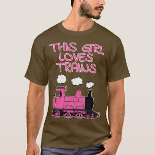 This Girl Loves Trains Pink Steam Train T-Shirt